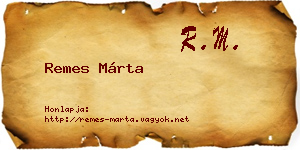 Remes Márta névjegykártya